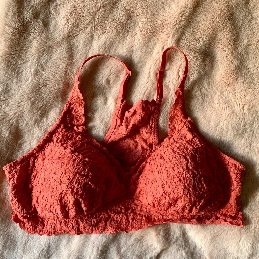 Aerie Orange Lace Bralette